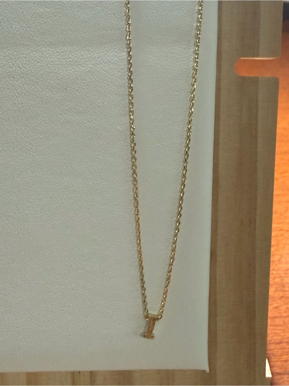 Gold Letter 'I' Pendant Necklace - Women Jewelry